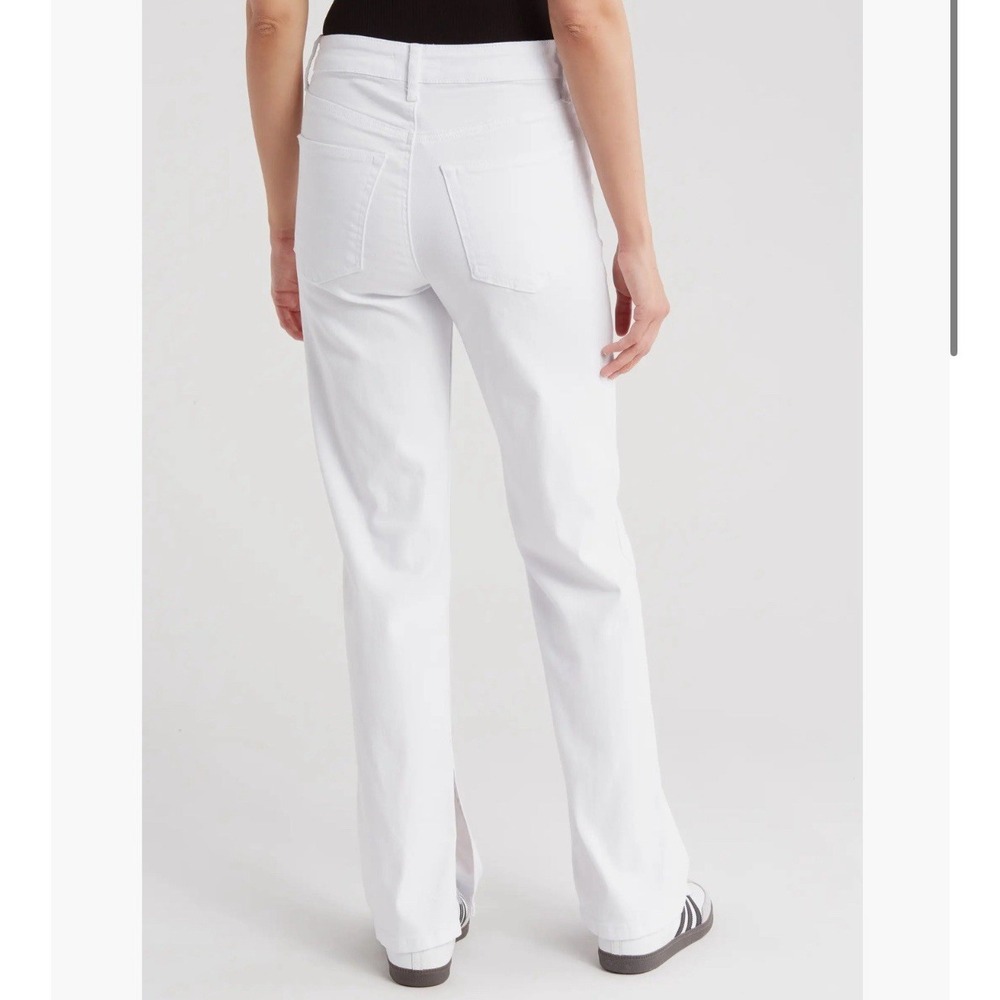 STS Blue Size 24 White JEANS Cameron Ultra High Waist Split Hem Straight Leg New